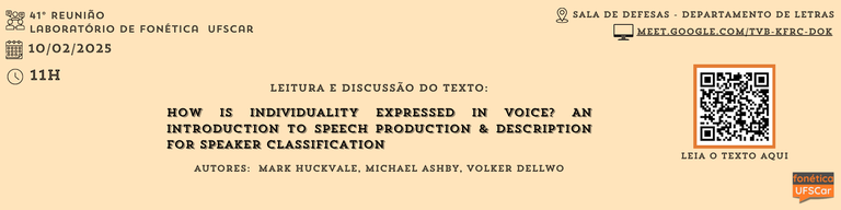 Banner de divulgação da 41ª Reunião do Laboratório de Fonética da UFSCar.